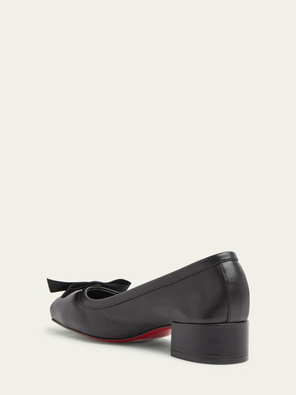 Christian Louboutin Black Patent Leather Bow Block Heel Pumps - Picture 3 of 10